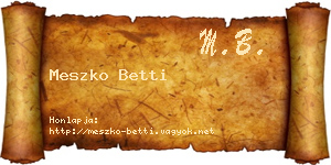 Meszko Betti névjegykártya